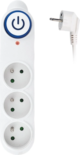 Solight prepäťová ochrana s predlžovacím prívodom, 3 zásuvky, 1,5 m, biela