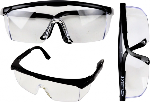 Ochranné okuliare s nastaviteľnými ramenami čierne