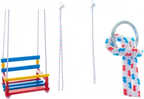 Farebná drevená hojdačka 38 × 30 cm, nosnosť 80 kg