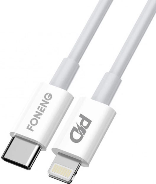 USB‑C na Lightning kábel FONENG X31 2 m 3 A 20 W biely