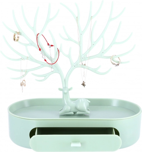 Stojan na šperky z parožia - zelený