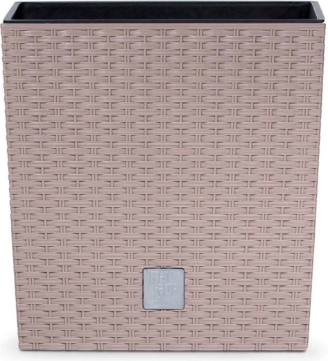 Plastový kvetináč Rato Low s vložkou, mocca, 22,8 cm