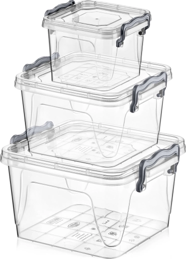 Sada štvorcových nádob Multi Box 0,55 l, 1,2 l a 2,4 l