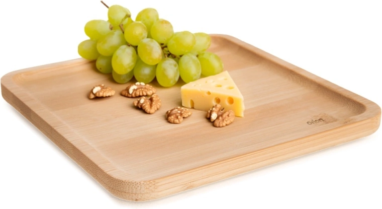 Bambusový štvorcový tanier na občerstvenie 14 × 14 cm