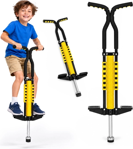 Detská skákacia tyč pogo žltá do 80 kg