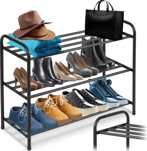 Kovový trojúrovňový botník Massido