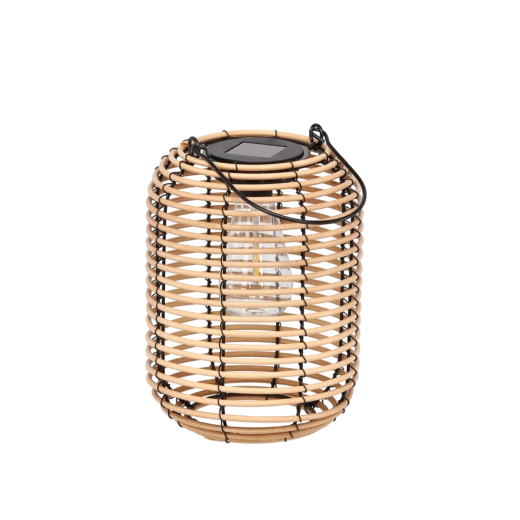 Solárny kovový lampáš béžový 24 cm