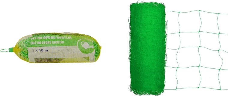 Sieť na oporu rastlín 2 × 10 m, oko 17 × 17 cm