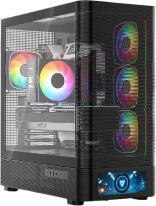 Počítačová skriňa MODECOM Volcano AQ500 ARGB Midi s LCD, čierna