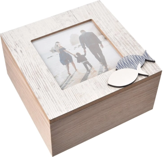 Drevený box na fotografie Beach 15 × 15 × 7,5 cm
