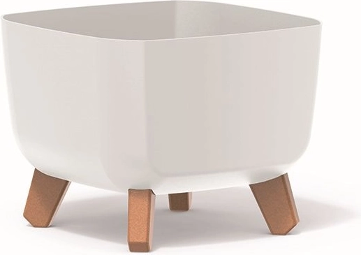 Kvetináč na nožičkách Gracia Square 39 cm – biely