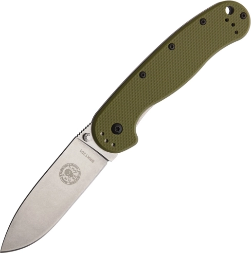 Vreckový nôž ESEE Avispa OD Green 8,9 cm so stonewash povrchom, zelený FRN