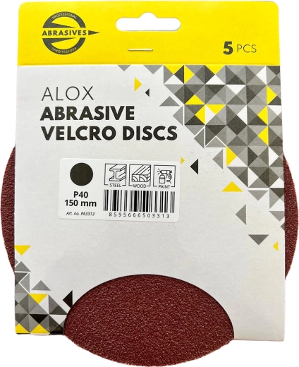 Brúsny výsek 150 mm, zrnitosť 100, so suchým zipsom (5 ks)