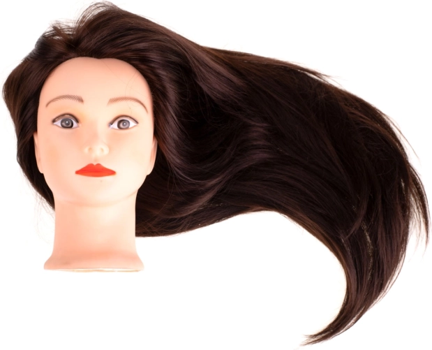 Kadernícka tréningová hlava s hnedými vlasmi