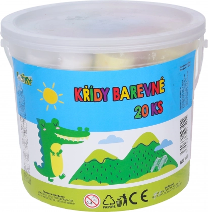 Okrúhle chodníkové kriedy 20 ks vo vedierku