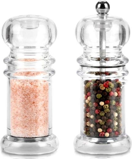 Akrylový mlynček na korenie a soľnička, sada 2 ks Vilde