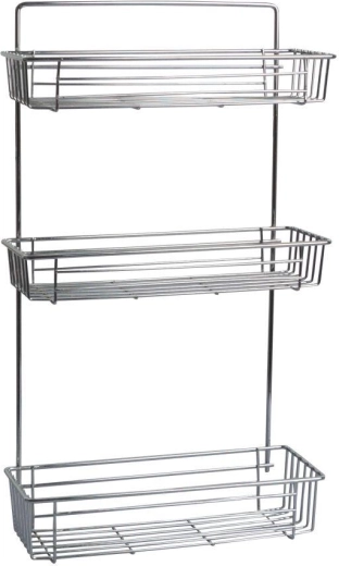 Trojposchodová kúpeľňová polička 28 × 14,5 × 55 cm chróm