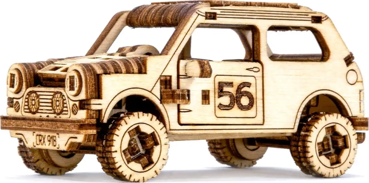 Drevené 3D puzzle – rallye auto z preglejky