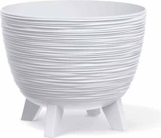 Kvetináč FURU 39,5 cm biely – plastový dizajnový obal na rastliny do interiéru aj exteriéru