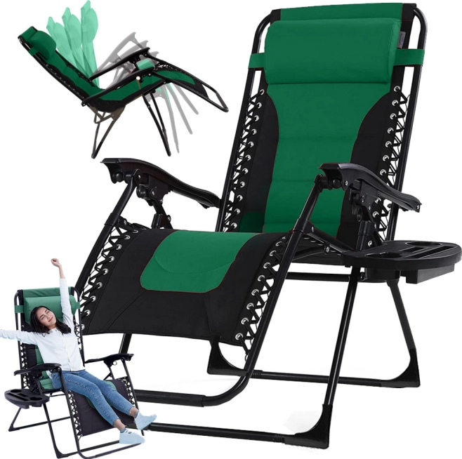 Skladacie záhradné ležadlo Gravity so stolíkom
