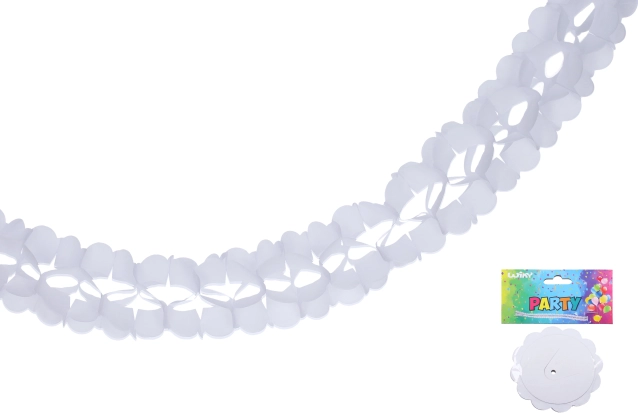 Papierová biela girlanda 3,6 m