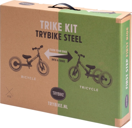 Trybike sada na prestavbu odrážadla na trojkolku s čiernym kolesom