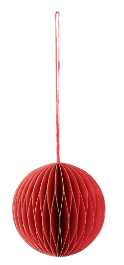 Sada červených papierových vianočných ozdôb 7 cm (4 ks)