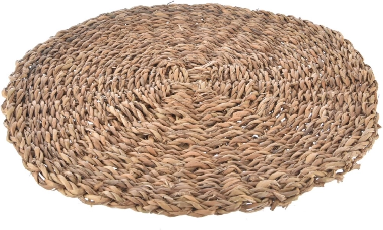 Okrúhle béžové prestieranie z morskej trávy 37 cm
