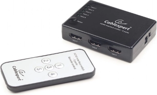 HDMI prepínač s diaľkovým ovládaním, 5 vstupov na 1 výstup