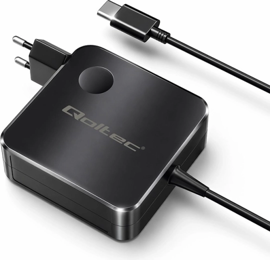 Qoltec sieťová nabíjačka GaN 100 W s USB-C Power Delivery