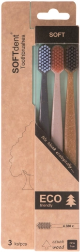 SOFTdent Soft Dent ECO zubná kefka soft 3 ks