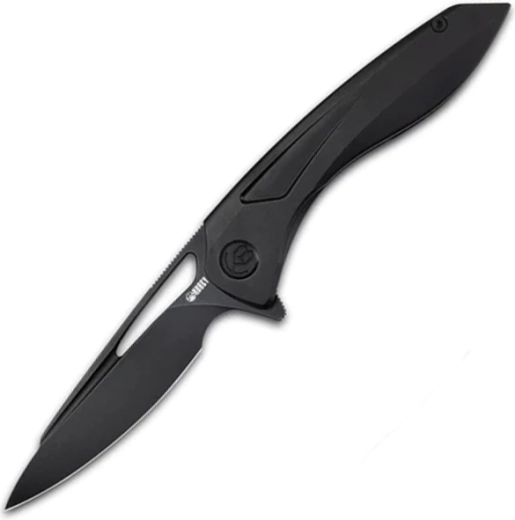 Kubey Velocé vreckový nôž 10 cm, celý čierny, titan