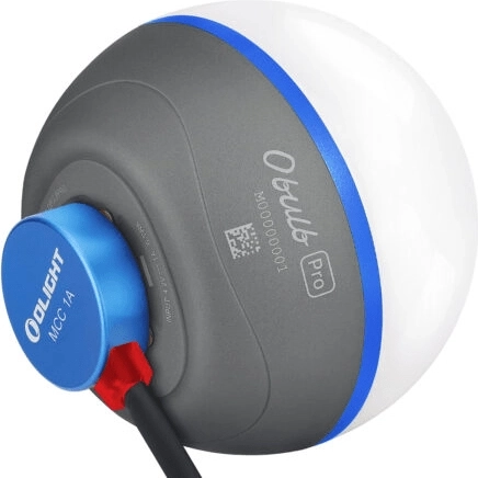 Olight Obulb Pro S prenosná magnetická lampička (sivá) s Bluetooth a RGB