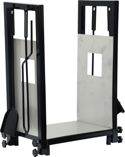 Krbový kôš s náradím, nehrdzavejúca oceľ a oceľ, sada 4 diely, výška 62 cm