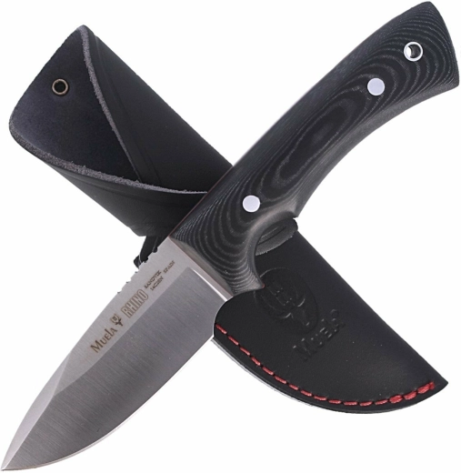 Muela Rhino 9M univerzálny nôž 9 cm, čierny, Micarta, kožené puzdro