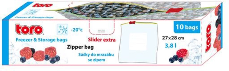 Potravinové vrecko na mrazenie TORO 3,8 l, 10 ks