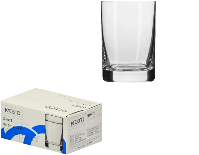 Súprava pohárov na vodku 30 ml Krosno, 6 ks