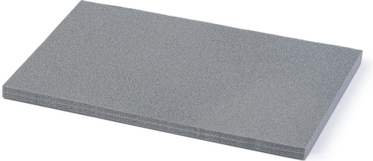 Pevná penová výplň do kufra na náradie 47,5 × 28,5 × 2 cm – sivá