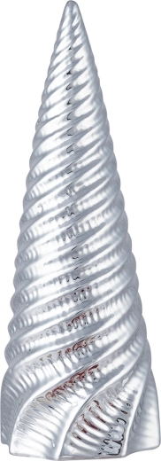 Porcelánová dekorácia Vianočný stromček v striebornej farbe 14 cm