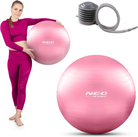 Fitness loptu 55 cm ružová s pumpičkou NEO SPORT