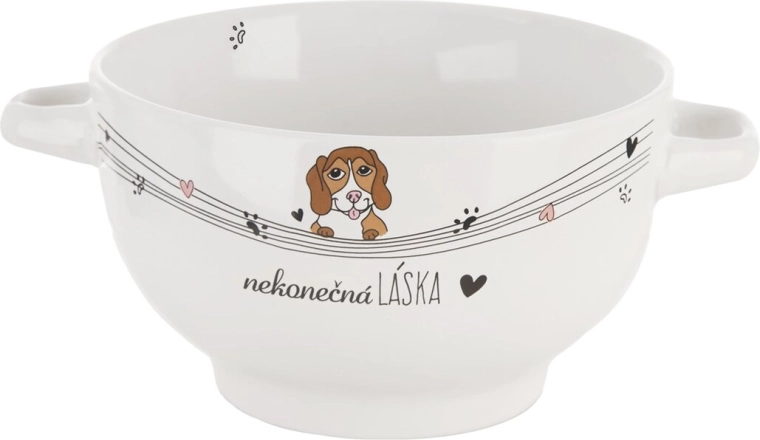 Keramická miska pre psa NEKONEČNÁ LÁSKA, 14 cm