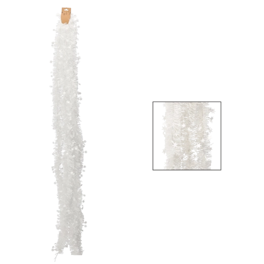 Biely vianočný reťaz 6 m, priemer 10 cm