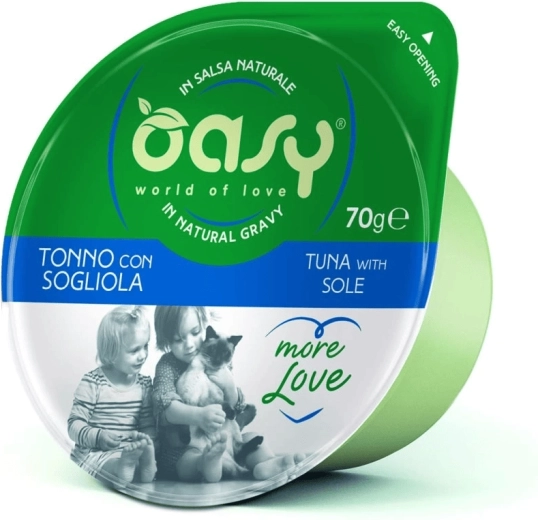 Oasy More Love konzerva pre mačky tuniak s platýsmi 70 g