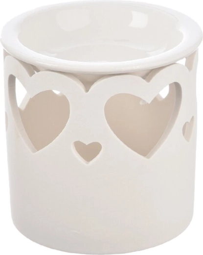 Porcelánová aromalampa v tvare srdca biela