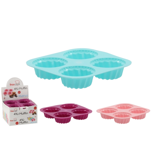 Silikónová forma na muffiny, 4 ks