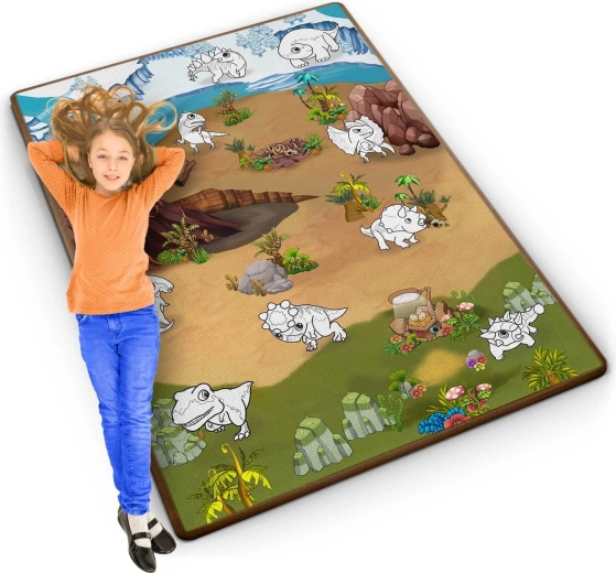 Rolovacia penová omaľovánková podložka RICOKIDS 120 × 92 cm s fixkami