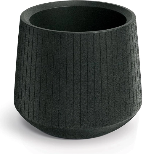 Kvetináč Coro Bowl 48 cm – tmavosivý plastový vonkajší a interiérový obal