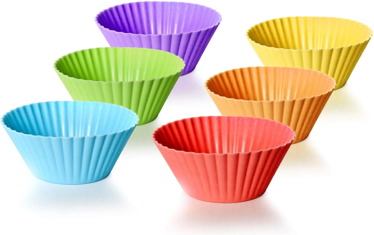 Silikónové košíčky na pečenie 7,5 × 3 cm, mix farieb (6 ks) CULINARIA