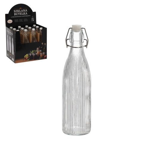 Fľaša 550 ml okrúhla s mechanickým uzáverom