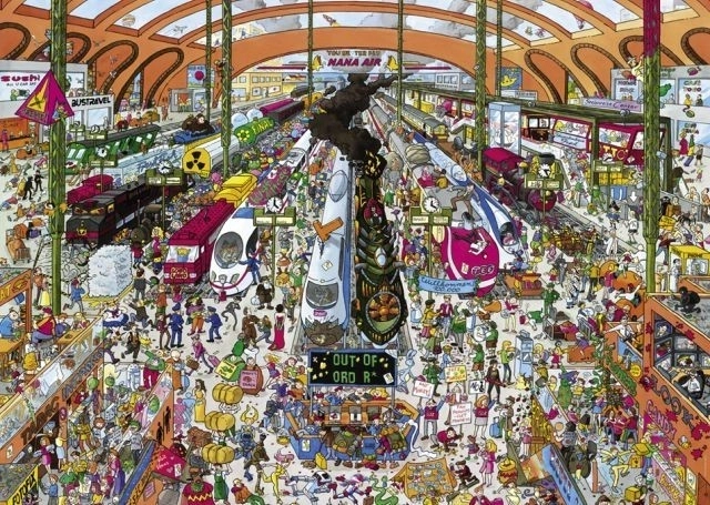 Heye puzzle vlaková stanica 2000 dielikov